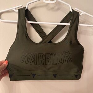Under Armour Project Rock Olive Green Sports Bra - MEDIUM